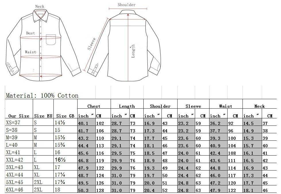Размеры мужских рубашек: таблица соответствия
