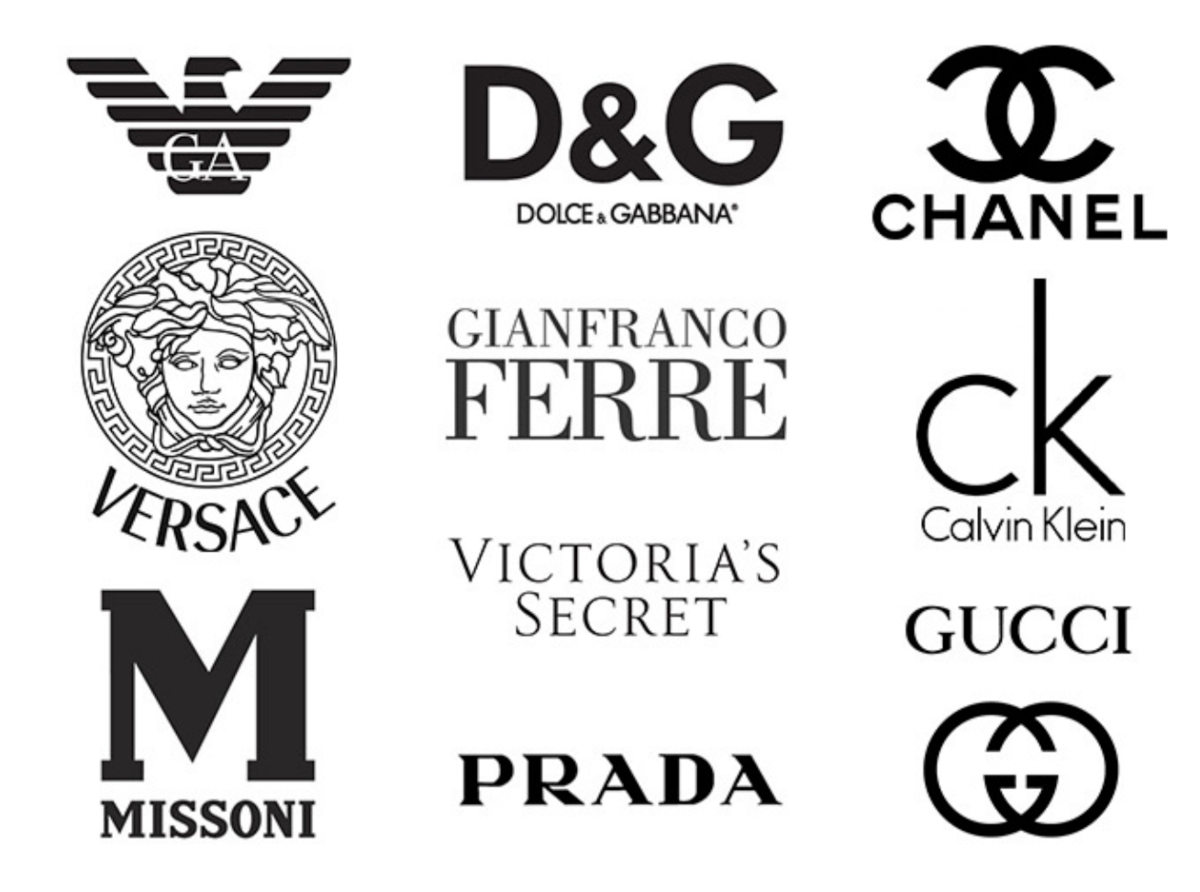 Что означает est. Бренды одежды. Дорогие бренды одежды. Логотипы брендов одежды. Название модных брендов.