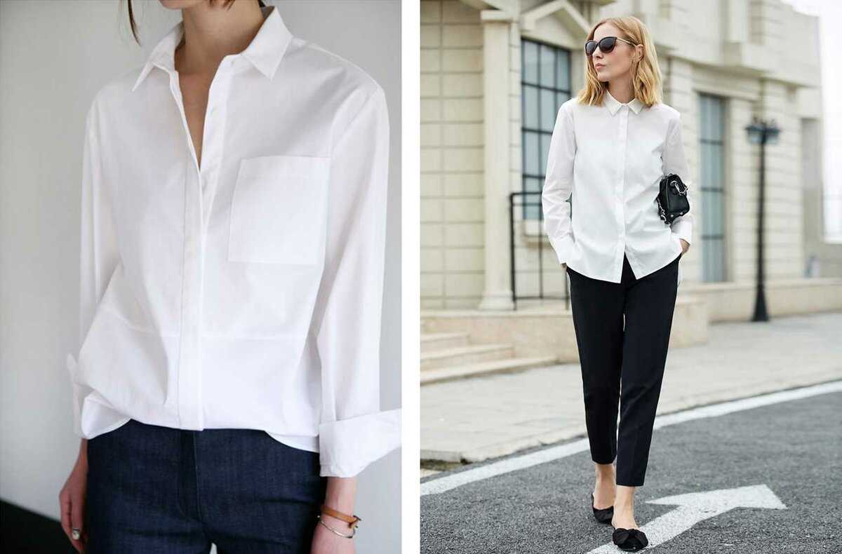 Образы с белой женской рубашкой: нарядные и повседневные