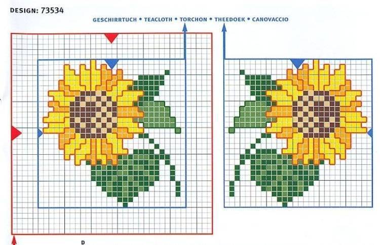 Подсолнухи схема вышивка крестиком