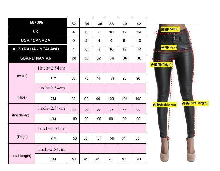 Как определить размер брюк для женщин – таблица