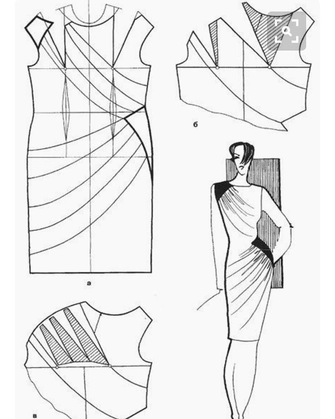 Платье с длинным рукавом и складками на горловине - porrivan