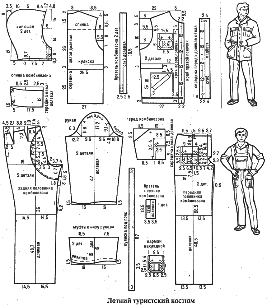 Мужской комбинезон чертеж