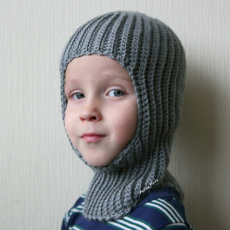 Детская шапка шлем: схема вязания спицами для девочек и мальчиков