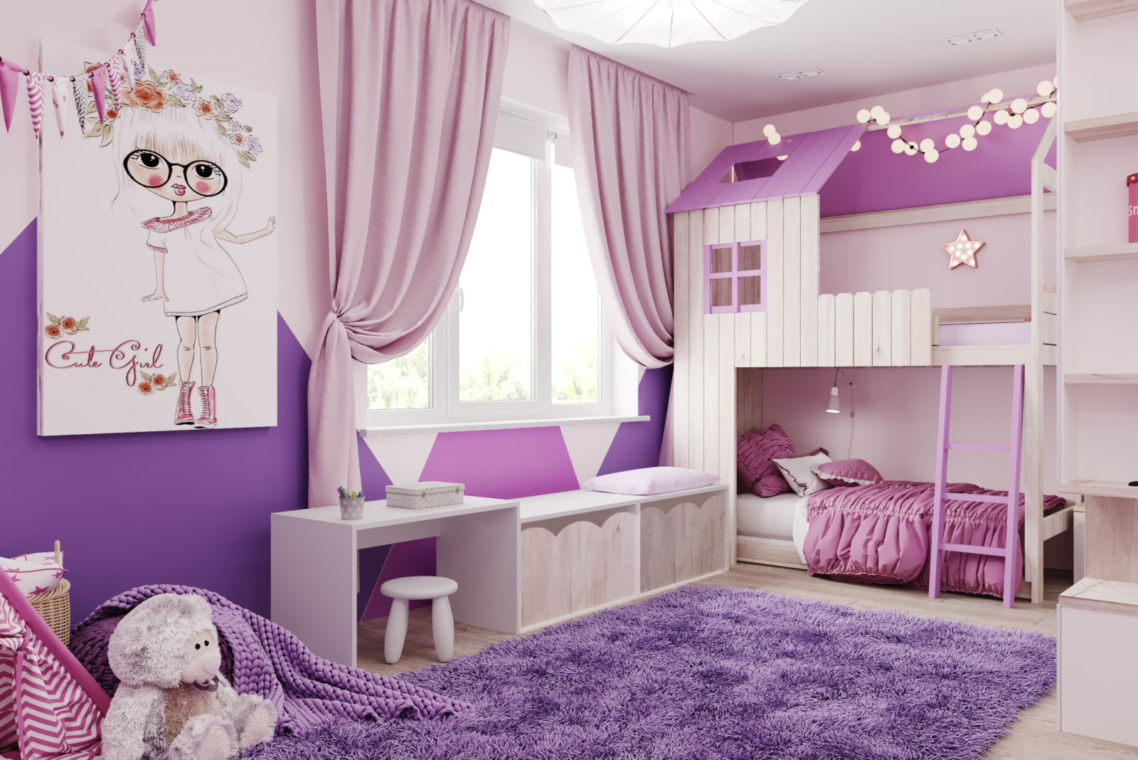 детская комната дизайн девочке 10