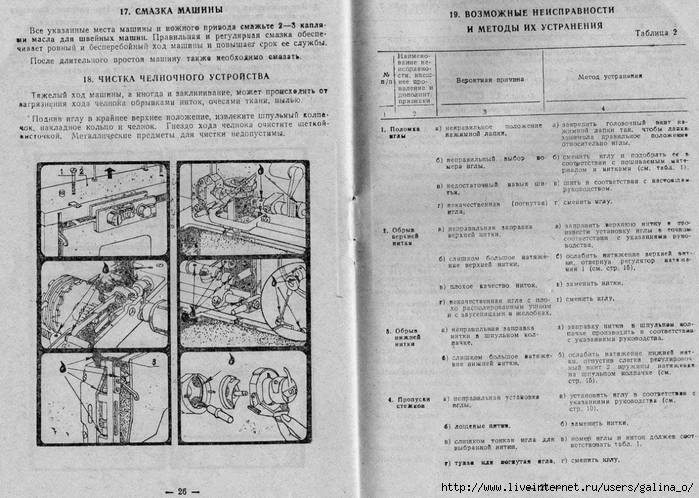 Швейная машинка чайка 3 инструкция по эксплуатации в картинках