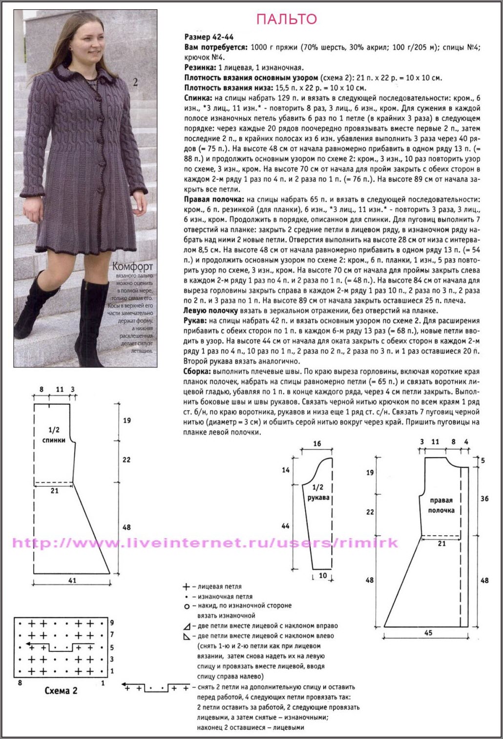 Как связать пальто спицами и крючком - пошаговое описание схем, советы, фото примеры
