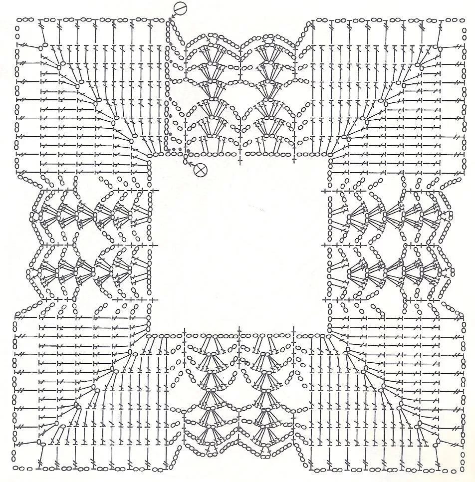 Крючком квадратная кокетка схемы