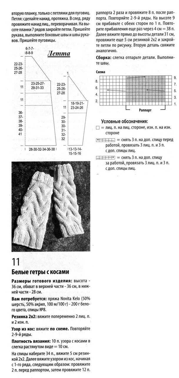 Гетры женские вязаные спицами схемы и описание