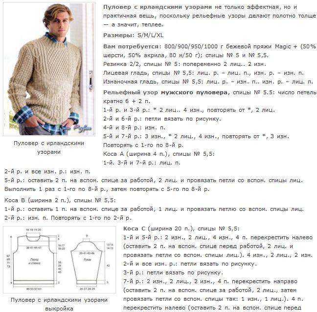 Связать мужской свитер: подборка брендовых моделей и поэтапный самоучитель по их изготовлению двумя спицами с крючком