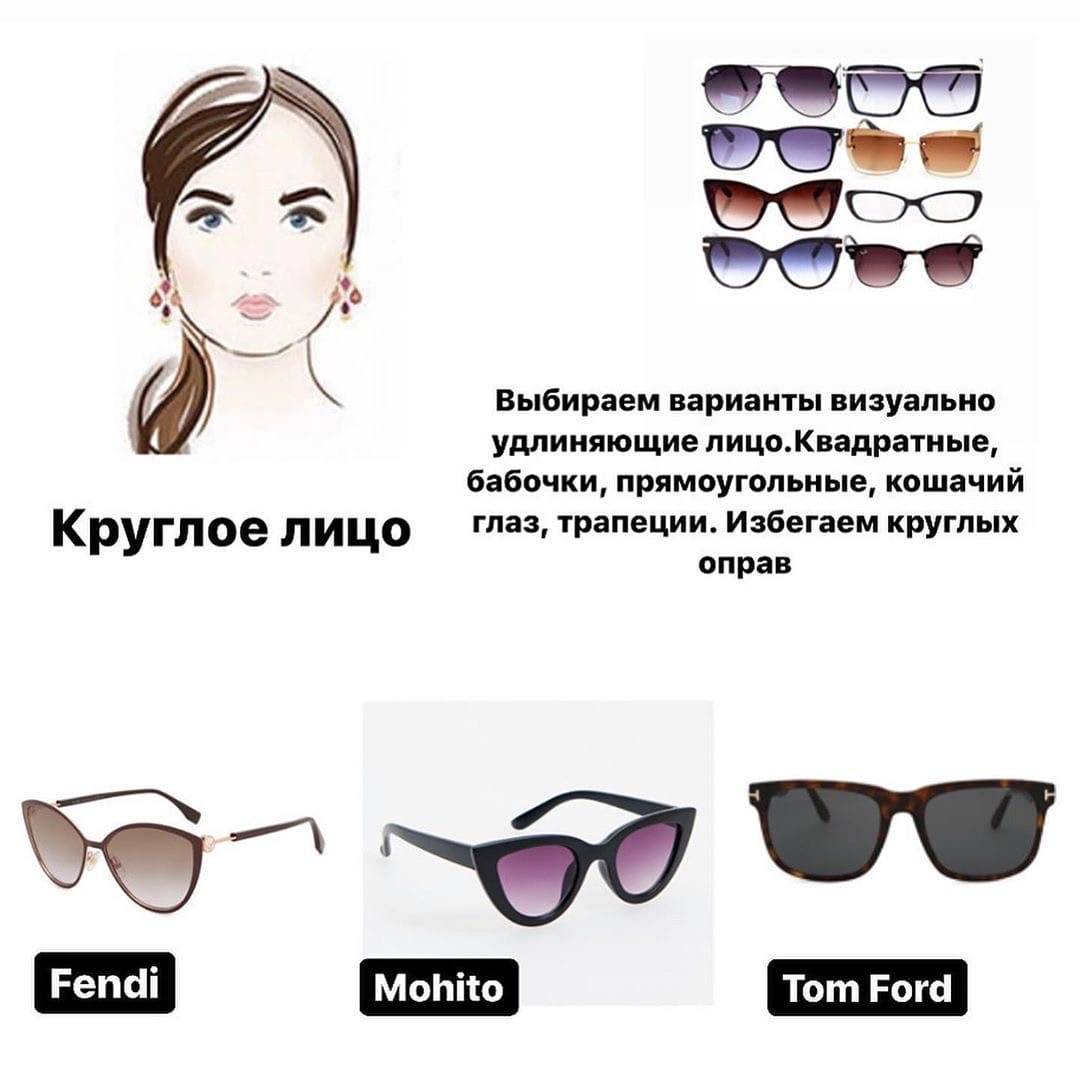 Солнечные очки по форме лица