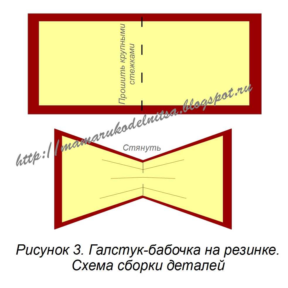 Схема пошива галстука