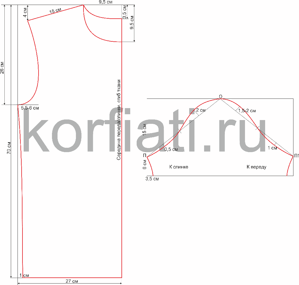 Чертеж футболки для шитья