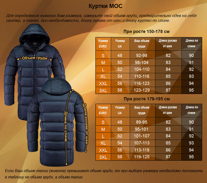 Как выбрать размер куртки на алиэкспресс: таблицы для мужчин, женщин и детей