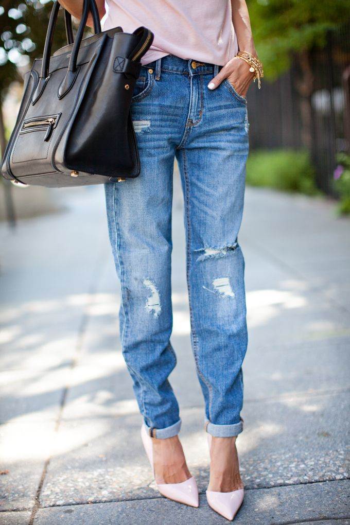 Женские  джинсы-бойфренды | с чем носить джинсы-бойфренды