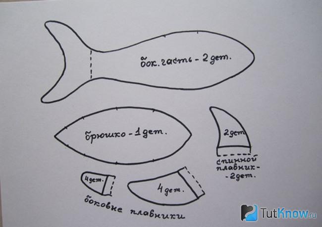 Схема акулы из фетра