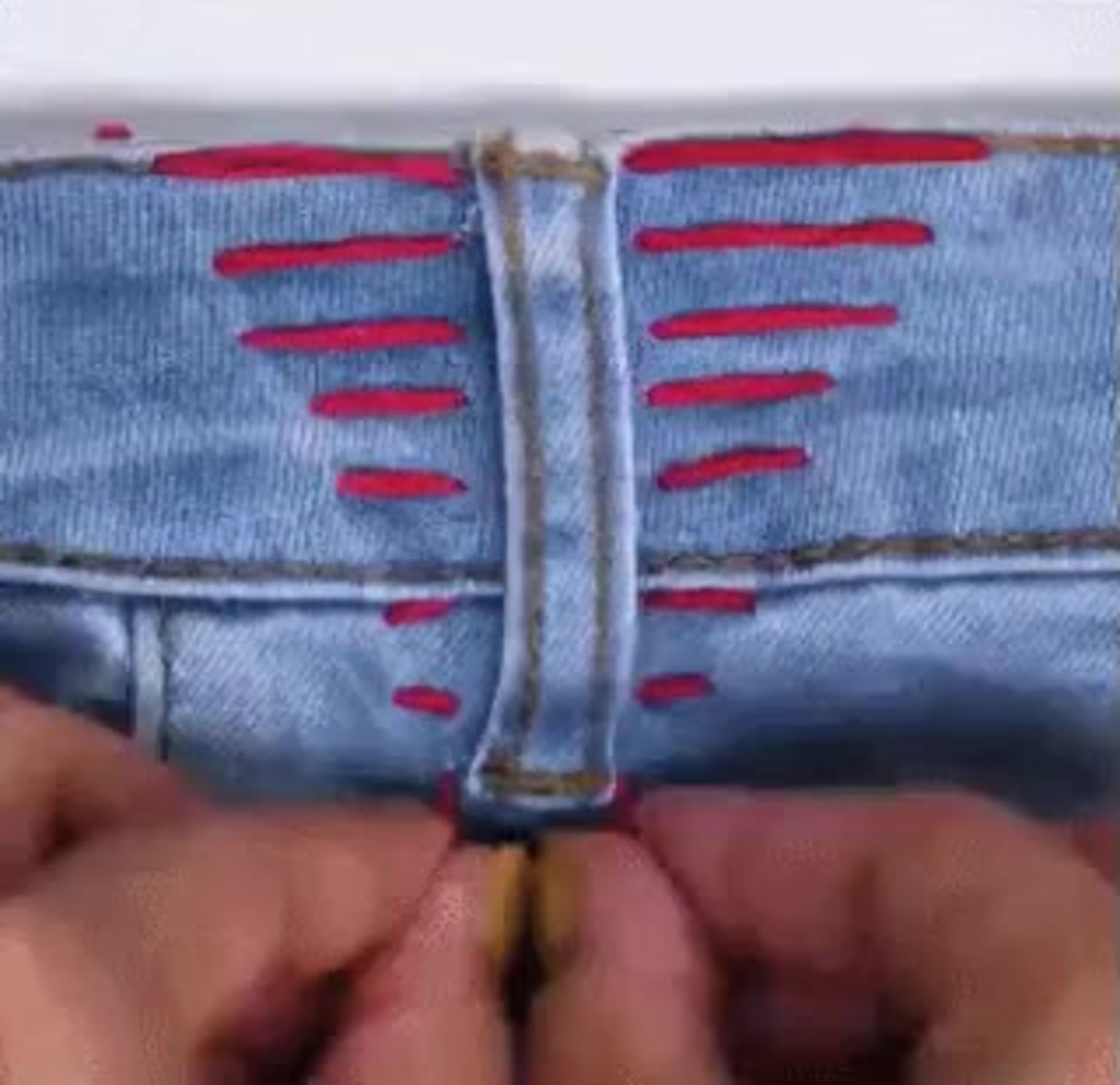 Ушить джинсы в поясе без машинки