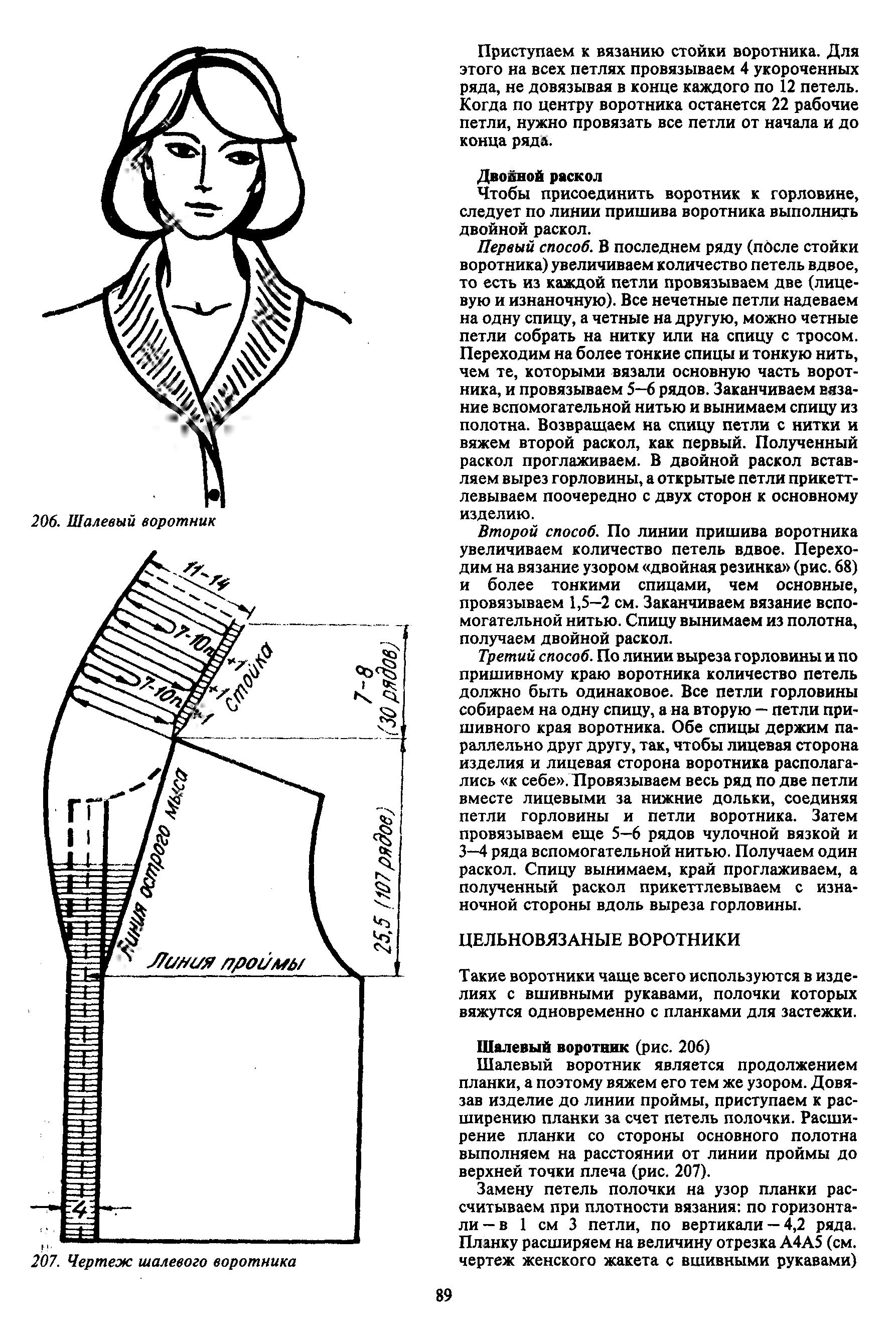 Воротник шалька спицами схема