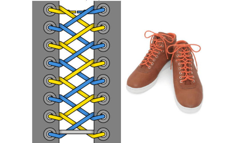 необычная шнуровка ботинок. красивая шнуровка обуви. прямая шнуровка ботинок. способы завязывания шнурков. как красиво завязать шнурки на ботинках.