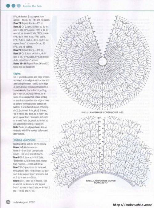 Абажуры крючком схемы и описание
