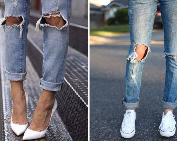 100 модных идей: рваные джинсы на фото | стильные женские образы