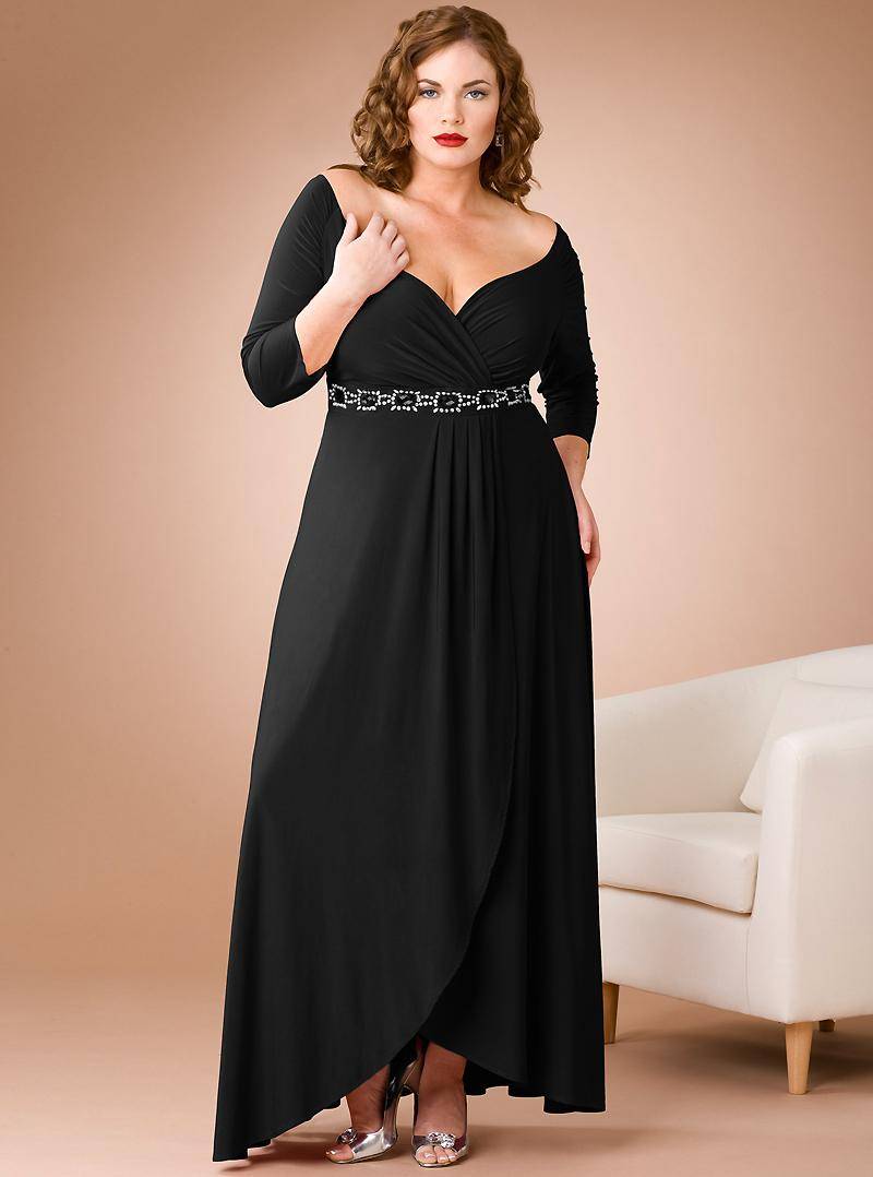 Вечерние платья для полных длинные или короткие, стильные и модные фасоны для женщин и девушек на свадьбу, красивые черные модели в пол на новый год