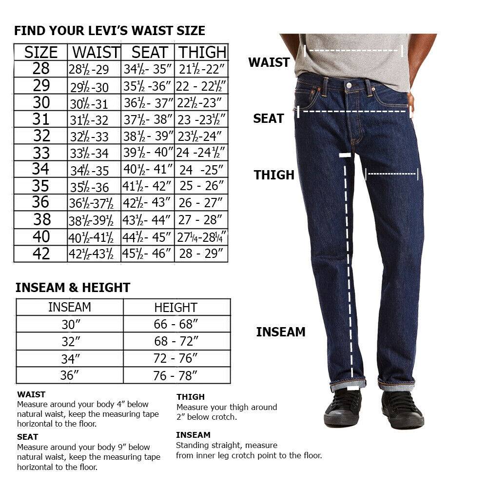 Как определить размеры мужских джинс с помощью таблицы?