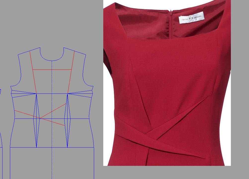 Моделирование выкройки платья с вытачками и рельефами - корфиати