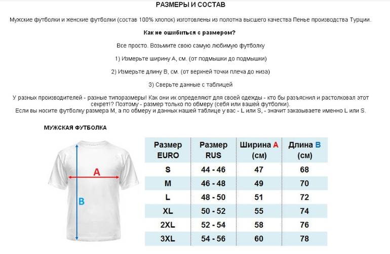 Как определить размер футболки просто и быстро?
