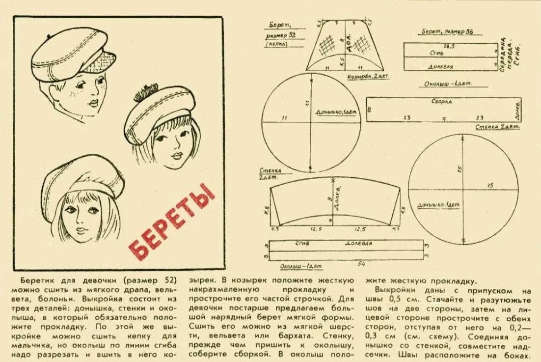 Как сшить берет, инструкция для начинающих с фото и видео