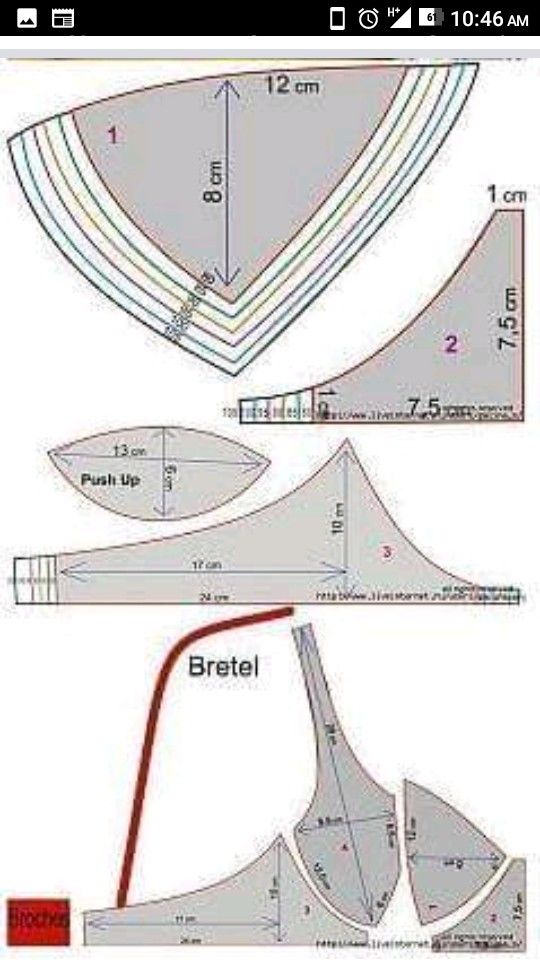 Схема выкройки бюстгальтера