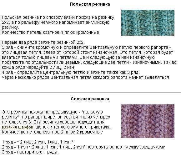 Двухцветная английская резинка спицами схема