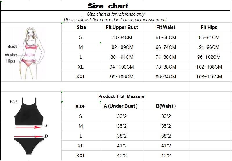Определяем размер слитного и раздельного женского купальника (таблицы)