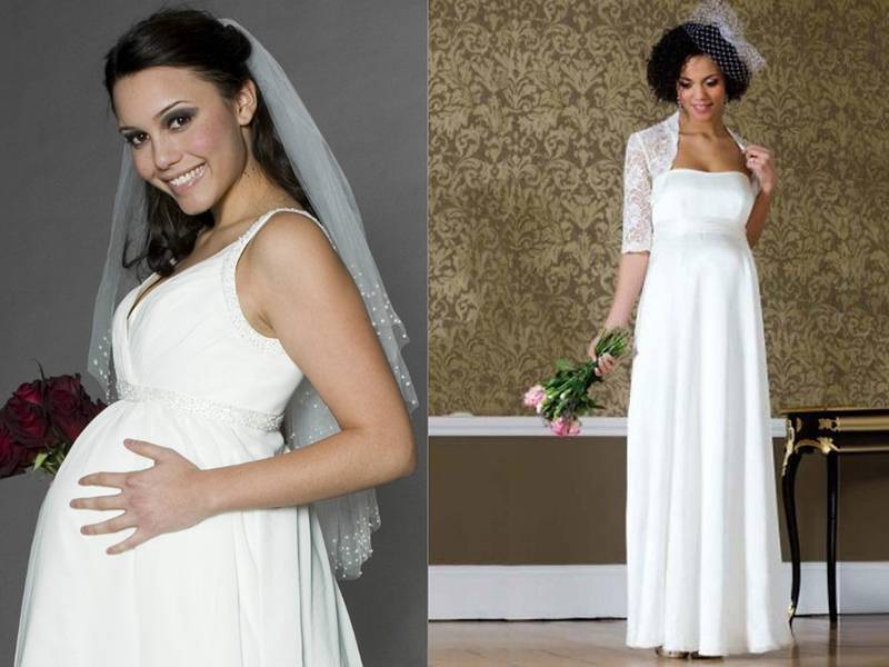 Что учесть при выборе свадебного платья беременной невесте