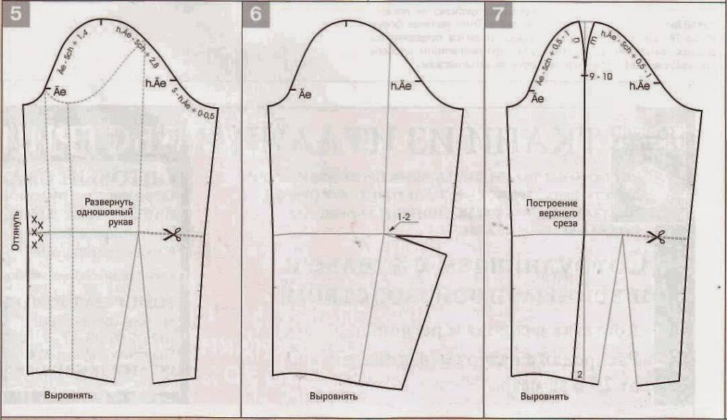 Выкройка основы лифа с цельнокроеным рукавом для платья и блузы — школа шитья armalini