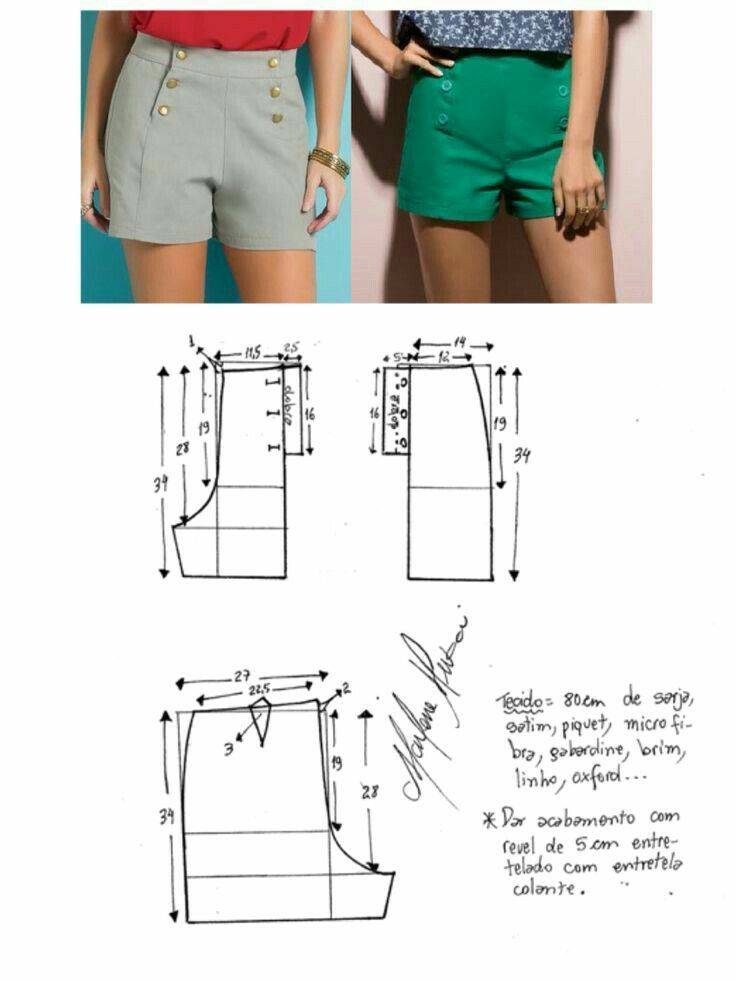 Выкройка женских летних шорт на резинке