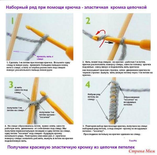Как сделать эластичный край крючком