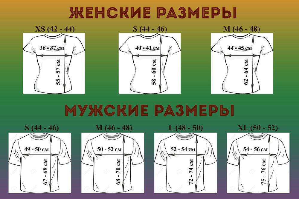 Определяем размеры мужских футболок по таблице размеров