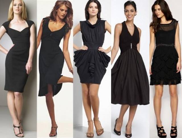 С чем носить черное платье: подбор обуви, колгот, верхней одежды и аксессуаров