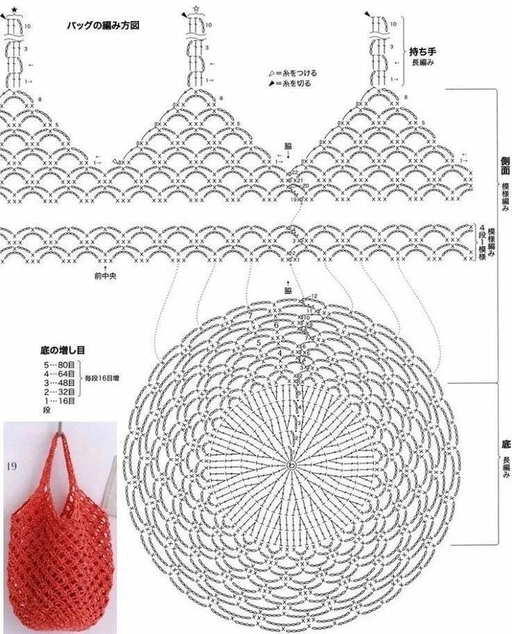 Сумка из пряжи макраме крючком схемы и описание