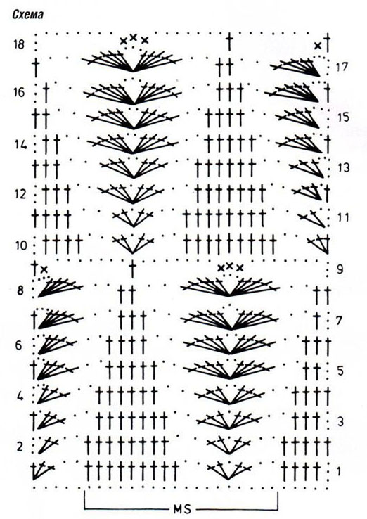 Колосок крючком схема