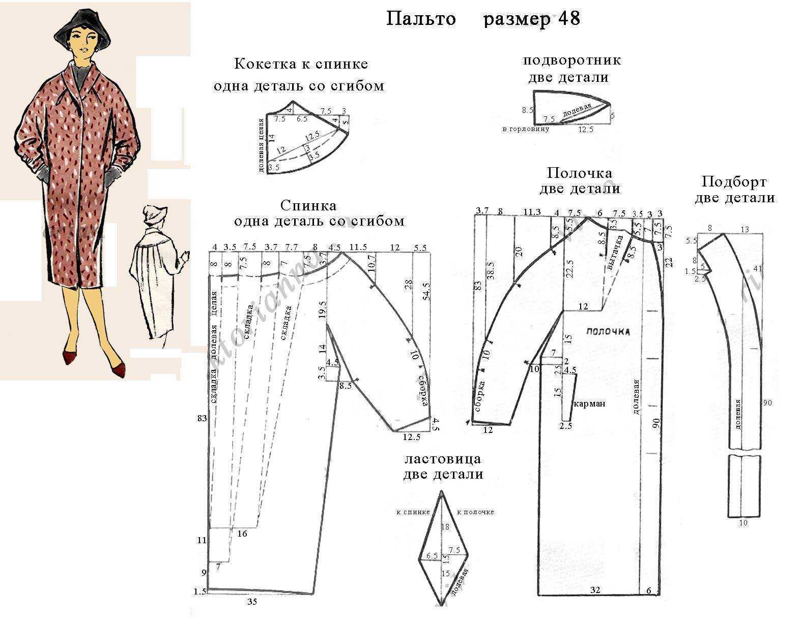 Полезные советы по выкройке стильного женского пальто реглан большого размера