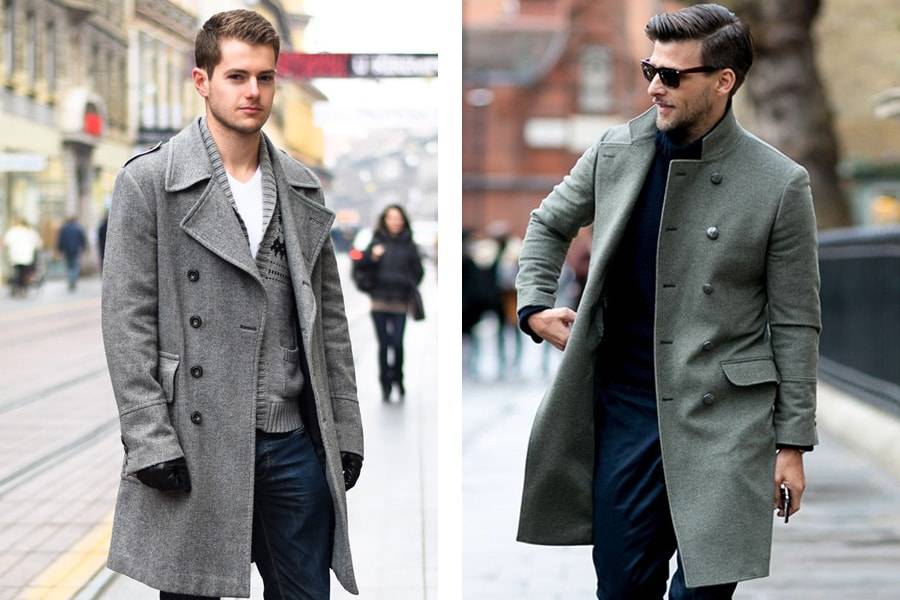 Пальто мужское черное или серое полупальто с капюшоном длинные и ниже колена, с чем носить, стильные классические и современные деловые образы