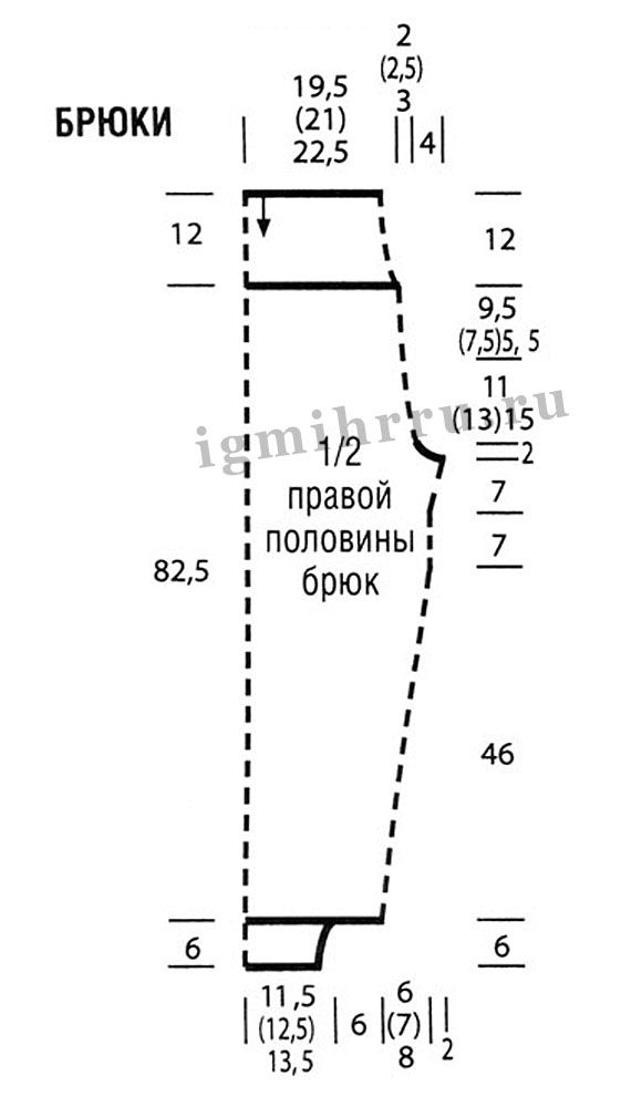 Вязаные детские штаны схемы