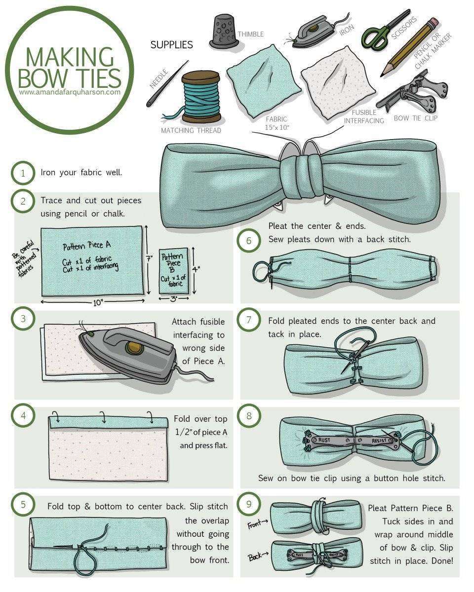 Как сшить своими руками галстук-бабочку, выкройки и описание процесса