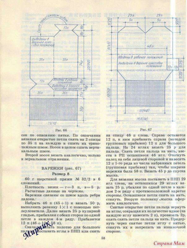Способ вязания варежки на кругловязальной машине