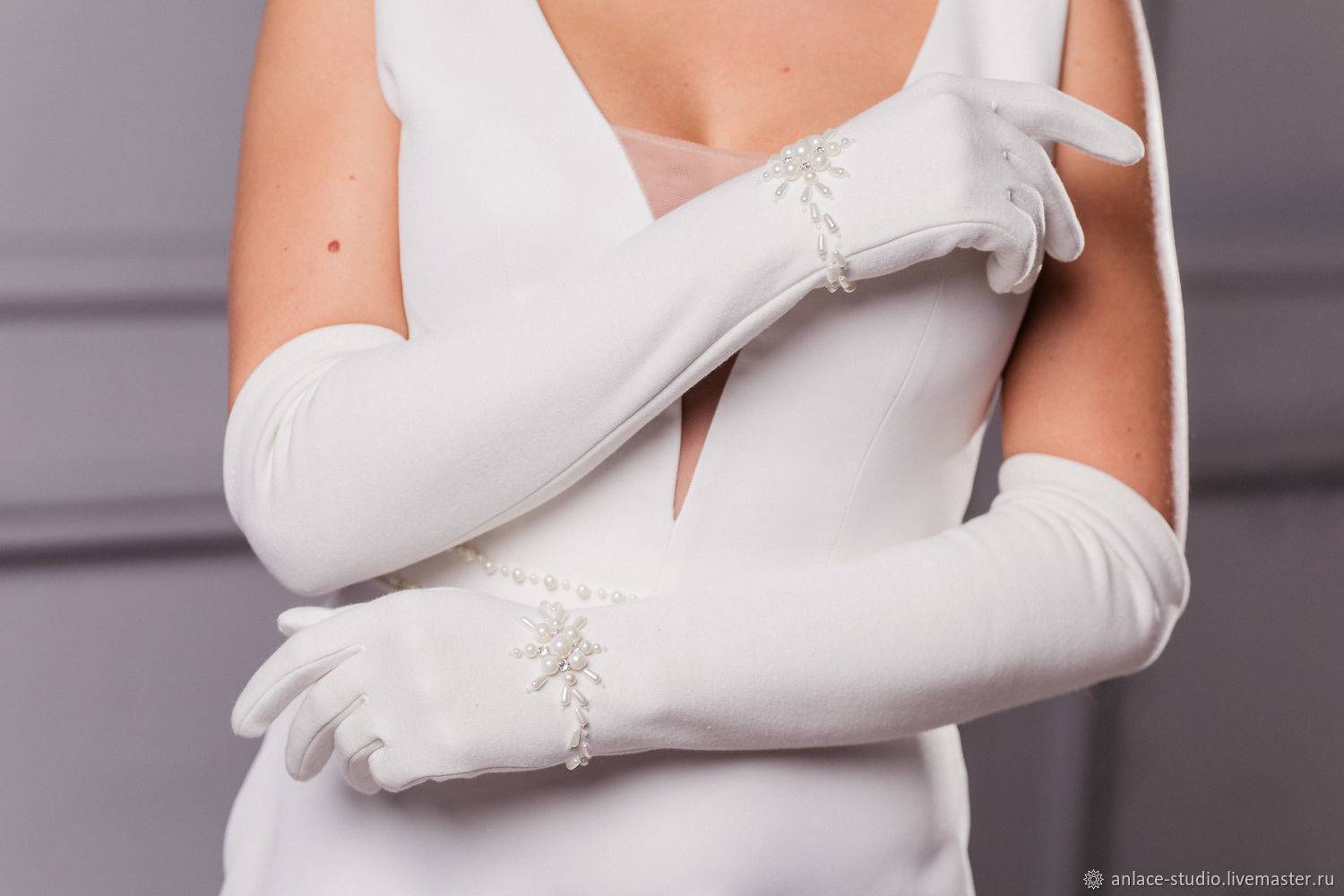 Свадебные перчатки, митенки для невест своими руками