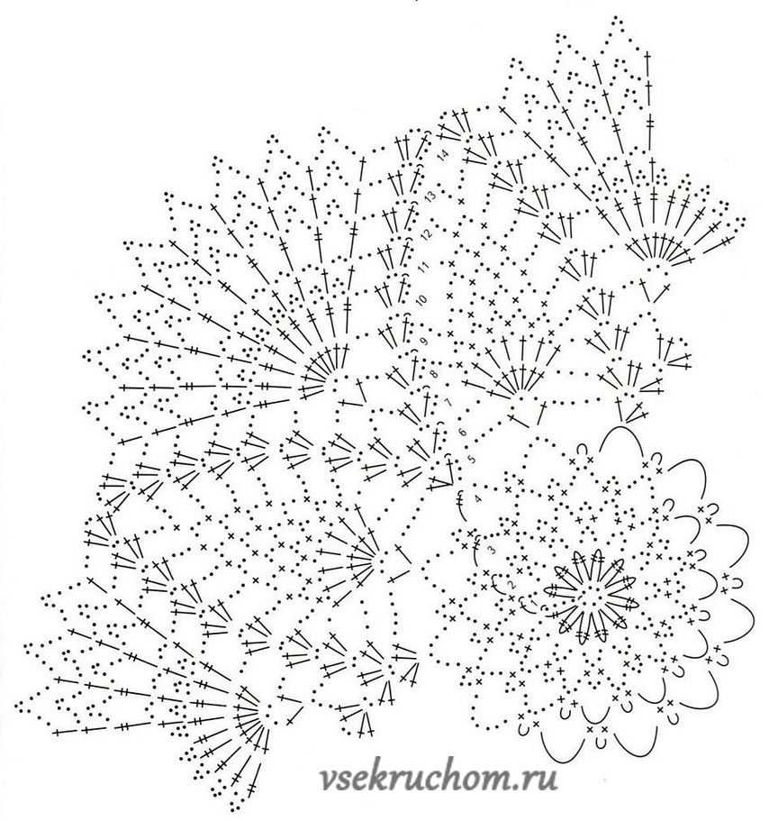 Ажурные салфетки крючком со схемами простые и красивые