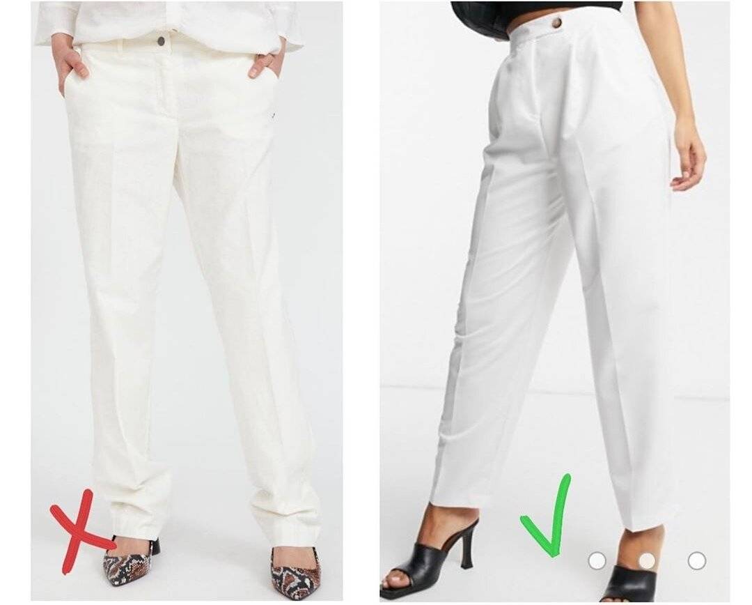 Какой длины должны быть брюки у женщин | какая правильная от каблука