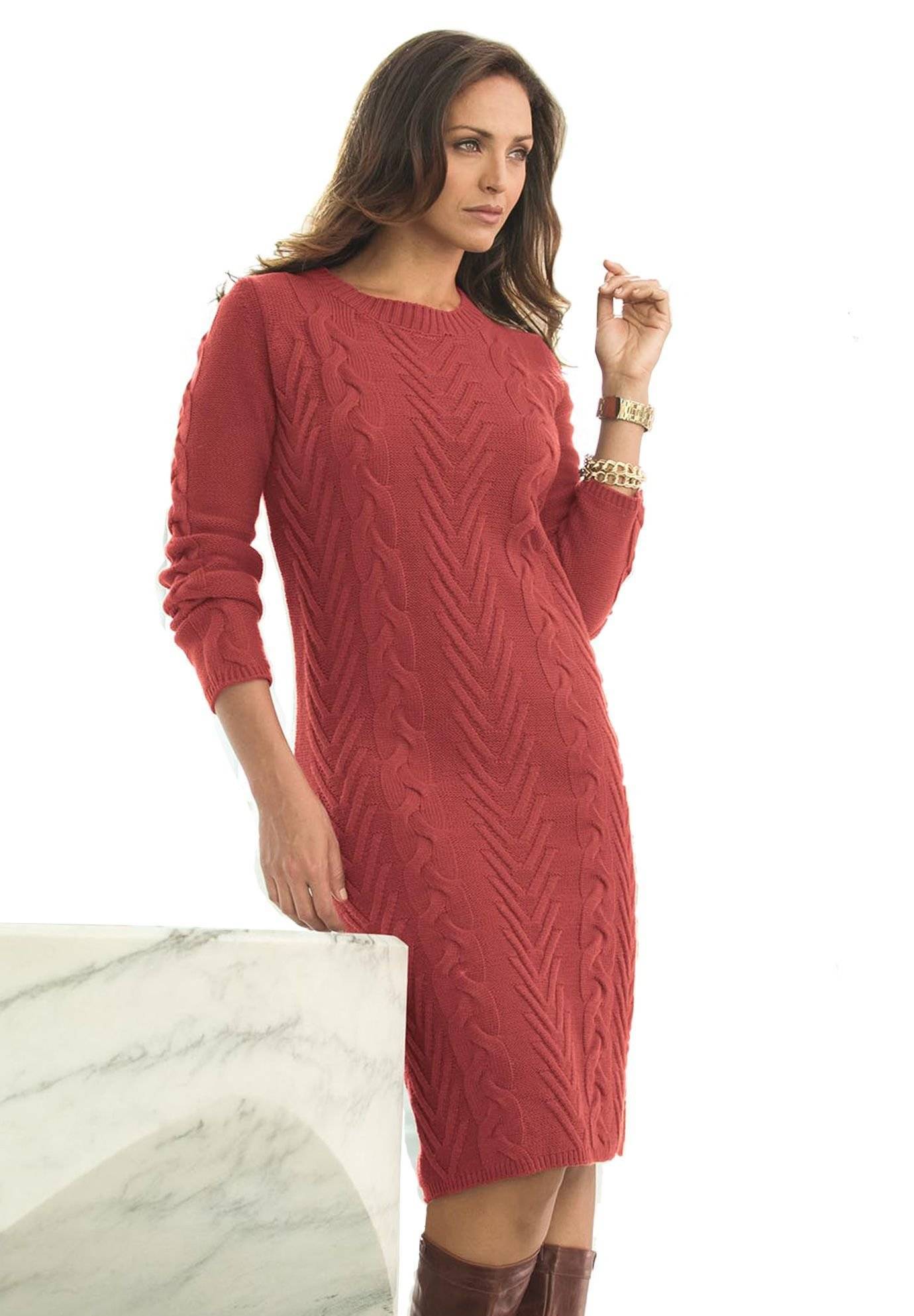 Ажурные платья крючком для полных женщин — 5 моделей со схемами и описанием